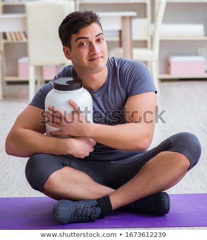 Stock photo: Man With Food Supplements In Sports And Healthy Lifestyle Concep