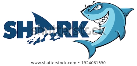 Stock foto: Shark Big Dangerous Marine Predator Vector Shark Character Flat Isolated Illustration On A White