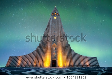 Zdjęcia stock: Night Church Northern Lights