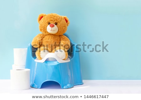 Stok fotoğraf: Toy Teddy Bear On Wc Toilet