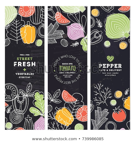 Сток-фото: Fruits And Vegetables Labels Set