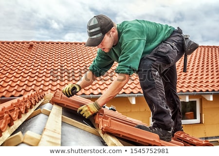 Zdjęcia stock: Roofer With Tiles