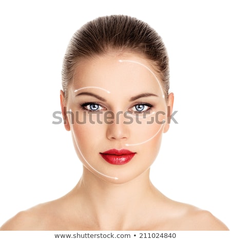 Stock photo: Beautiful Young Woman Red Lips With Botox Syringe