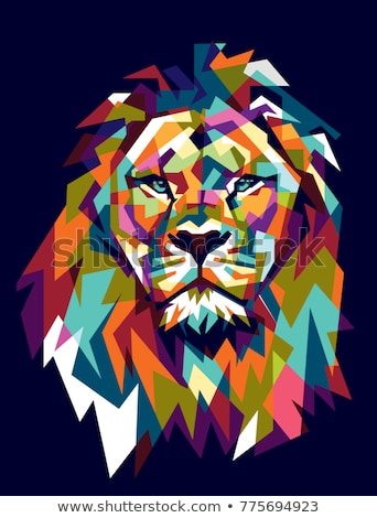 Foto d'archivio: Lion Head Abstract On Backgrounds Vector Illustration