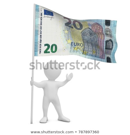 Stok fotoğraf: 3d People And Euro Flag