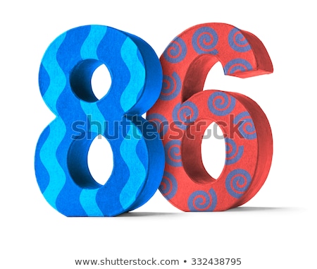 Colorful Paper Mache Number On A White Background - Number 86 Stock fotó © Zerbor
