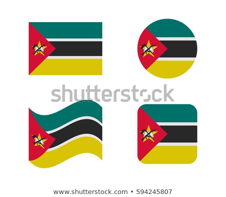 Square Icon With Flag Of Mozambique Foto stock © noche