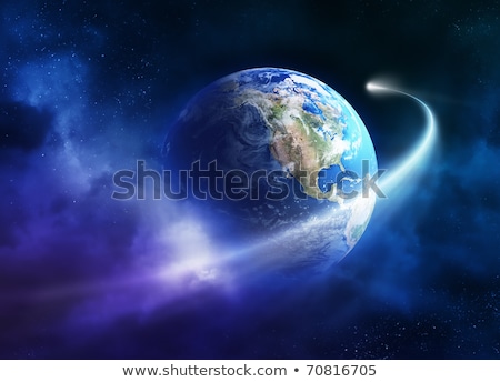 Foto stock: Ometa · en · movimiento · pasando · por · el · planeta · tierra