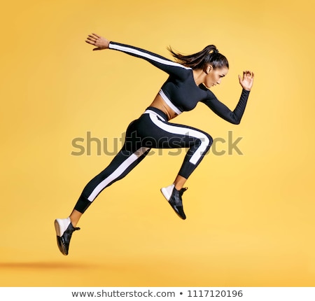 Stockfoto: Woman Doing High Jump