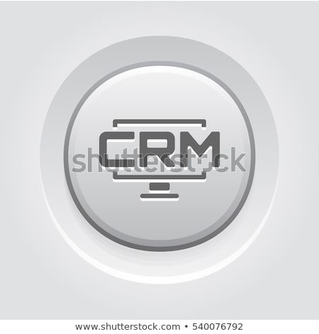 Stok fotoğraf: Online Crm System Icon Grey Button Design