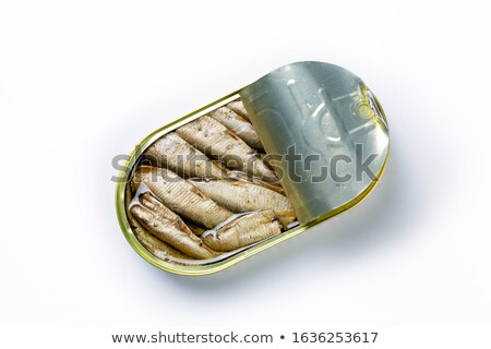 Stock photo: Can Of Sprats On White Background