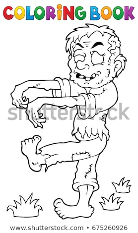 Stok fotoğraf: Coloring Book Zombie Theme 1