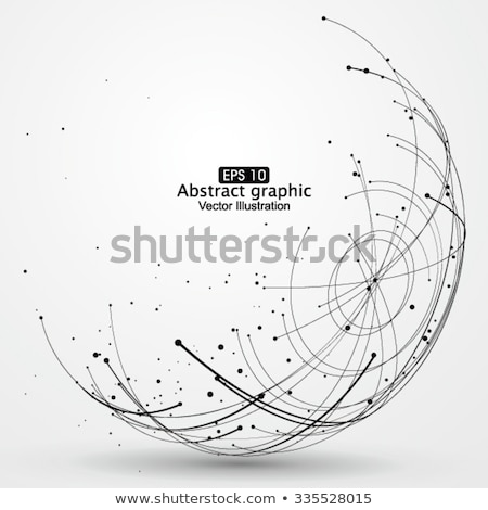 Stockfoto: Point And Curve Constructed The Sphere Wireframe Connection Structure Vector