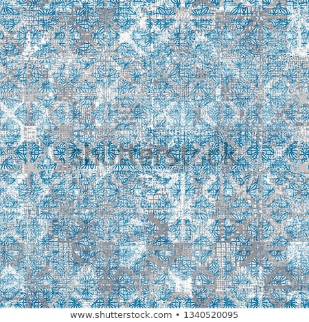 Foto stock: Sashiko Seamless Indigo Dye Pattern With Traditional White Japan