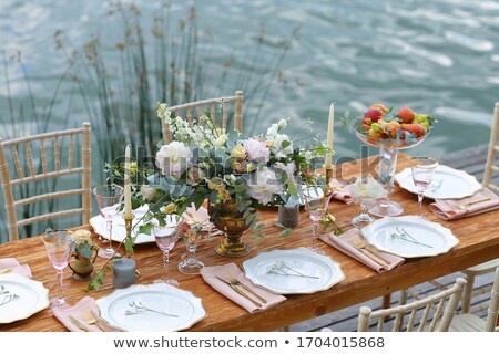 Foto d'archivio: Vases With Candles Stand For Wedding Ceremony