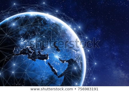 Stockfoto: Global Technology Earth Banner Digital Background