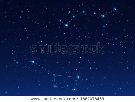 Сток-фото: Big And Small Dipper Constellation Polar Star Night Starry Sky
