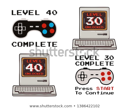 Stock photo: Happy 40th Birthday Graphic Tee Design For T Shirts Posters Prints Retro Video Gamers Controller