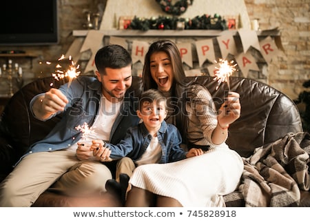 Foto stock: Small Girl At New Year Celebration