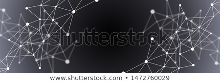 Black And White Abstract Futuristic Crypto Blockchain Illustration Grey Dots And Shapes In Triangle Foto stock © karetniy