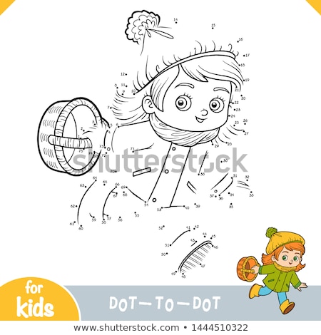 Stok fotoğraf: Numbers Game For Children Dot To Dot Education Game Edible Mushrooms