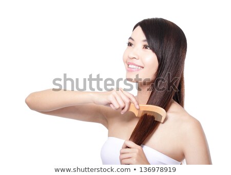 Zdjęcia stock: Beautiful Young Woman Comb Wonderful Hair