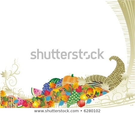 Thanksgiving Cornucopia Vines Border Illustration Imagine de stoc © ratselmeister