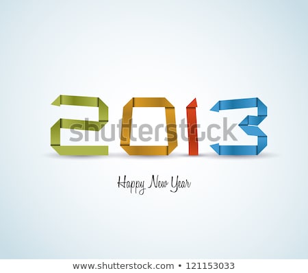 ストックフォト: Vector Blue New Year Card 2013 Made From Numbers