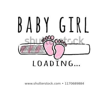 Stok fotoğraf: Baby Announcement Card With Pregnant Woman