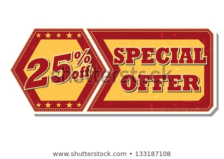 Foto stock: 25 Percentages Discount In Red Hexagon Banner