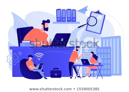 Foto stock: Businessman And Urban Scene As Backdrop