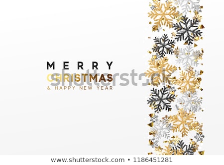 Foto d'archivio: Merry Christmas And Happy New Year Snowflakes Pattern