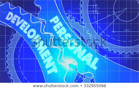 [[stock_photo]]: Personal Development On The Cogwheels Blueprint Style