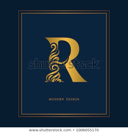 Stok fotoğraf: Elegant Letter R Logo Design In Floral Monogram Style