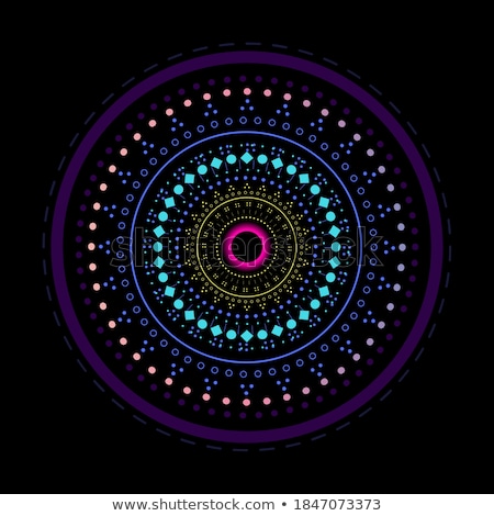 ストックフォト: Mandala Design Round Ornament Pattern On Black Background