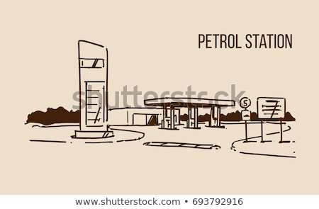 Old Shell Gas Station Sketch - Harleys, Cars, Girls & Guitars