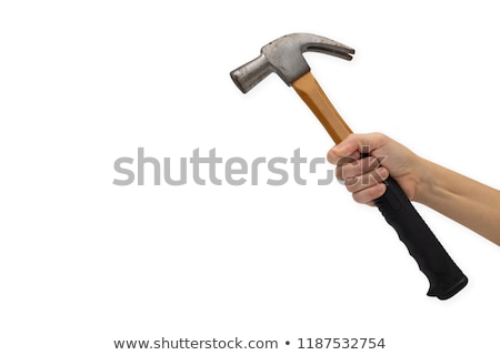 Foto d'archivio: Woman Industrial Worker Holding Sledgehammer