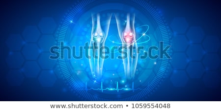 Stock fotó: Joint Health Care Background With Glow And Cardiogram