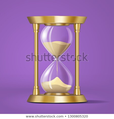 ストックフォト: Icon Realistic Golden Bright Hourglass Watch With Sand Isolated