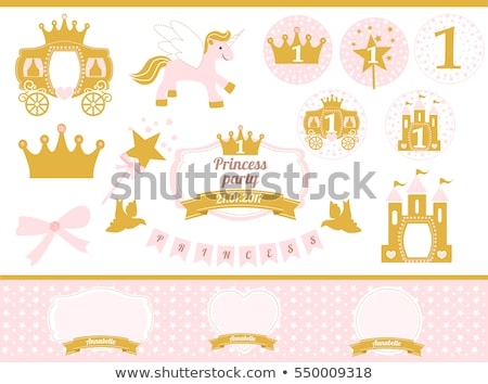 Foto d'archivio: Princess Party With Unicorn And Carriage Vector