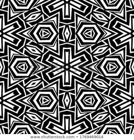 Stok fotoğraf: Monochrome Seamless Tile Pattern Fancy Kaleidoscope