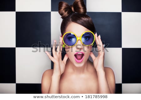 Stok fotoğraf: Portrait Of A Shocked Young Woman Wearing