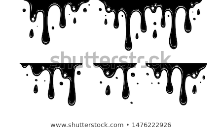 Foto stock: Dripping Oil Black Paint Liquid Stain Current Drip And Drop Vector