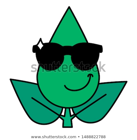 Zdjęcia stock: Tree Leaf Cool Boy Emoticon Icon