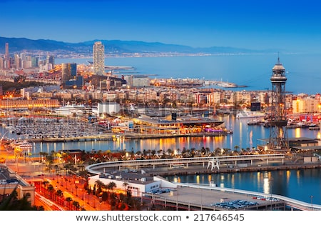 Stock foto: Seaside And Port In Barcelona Spain