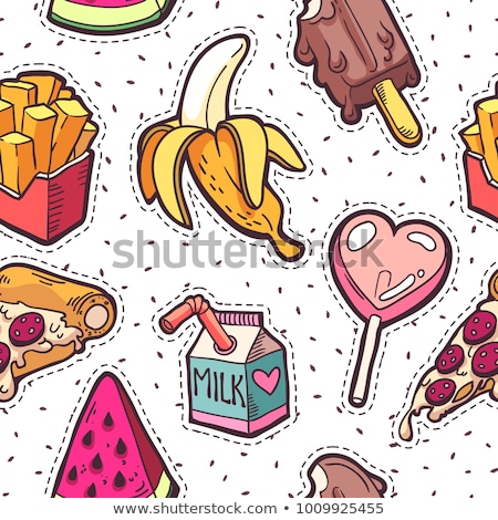 Stock photo: Pattern With Fast Food Cute Background