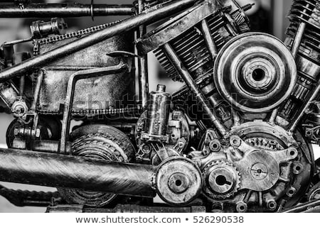 Stockfoto: Detail Of Old Motorbike