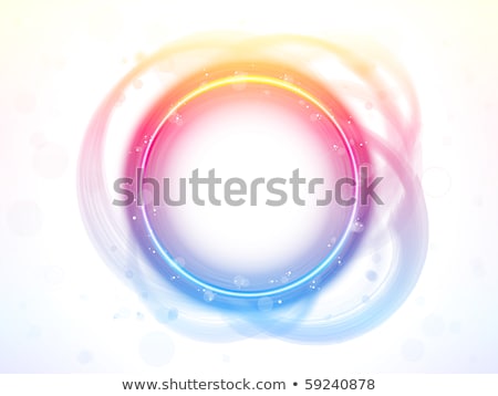 Zdjęcia stock: Rainbow Circle Border With Sparkles And Swirls