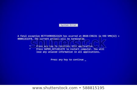 Foto d'archivio: Desktop Computer With Blue Screen