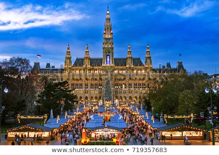 Stock foto: Christmas Market At Rathausplatz Vienna Austria